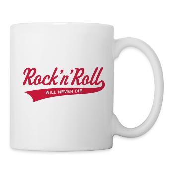 Rock 'n' Roll will never die - Tasse - Weiß - Rechts