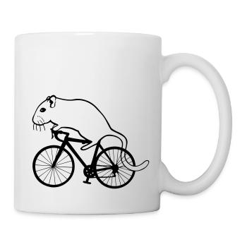 Rennmaus auf Rennrad - Tasse - Weiß - Rechts