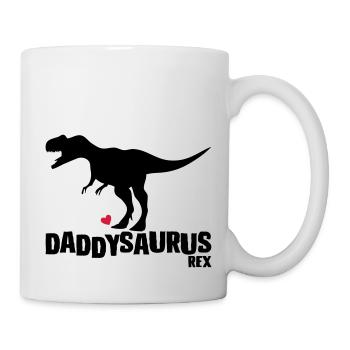Father's Day Gift Idea daddysaurus - vatertag - Tasse - Weiß - Rechts