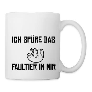 Ich spüre das Faultier - Tasse - Weiß - Rechts