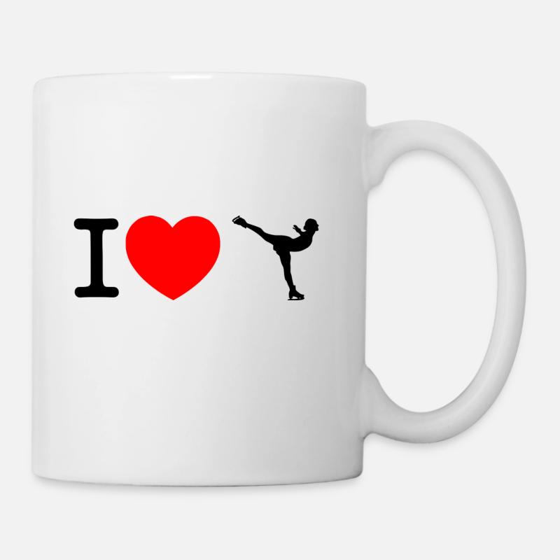 Ich liebe Eislauf - Eiskunstlauf - Tasse - Weiß
