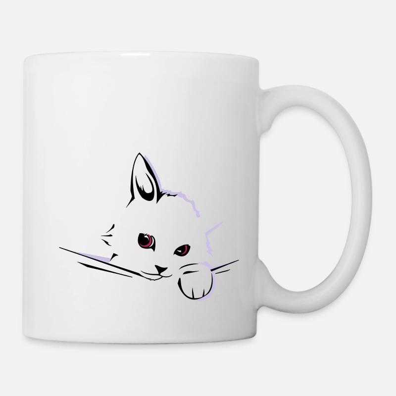 chat cat - Mug blanc - blanc