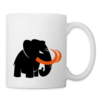 verärgertes Mammut Markenlogo 2c - Tasse - Weiß - Rechts