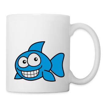 grin_fish_3c - Tasse - Weiß - Rechts