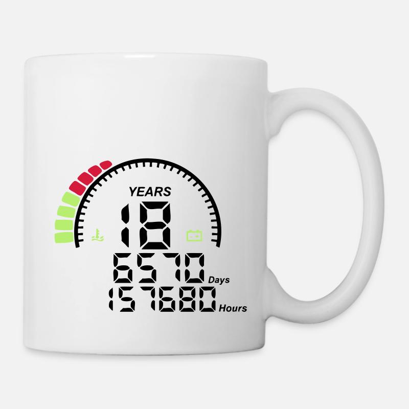 compteur anniversaire years ans 18 - Mug blanc - blanc