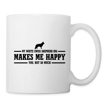 WHITE SWISS SHEPHERD DOG makes me happy chiens - Mug blanc - blanc - Droite