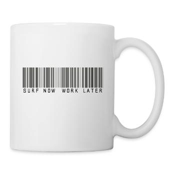 surf now work later bar code - Mug - white - Right
