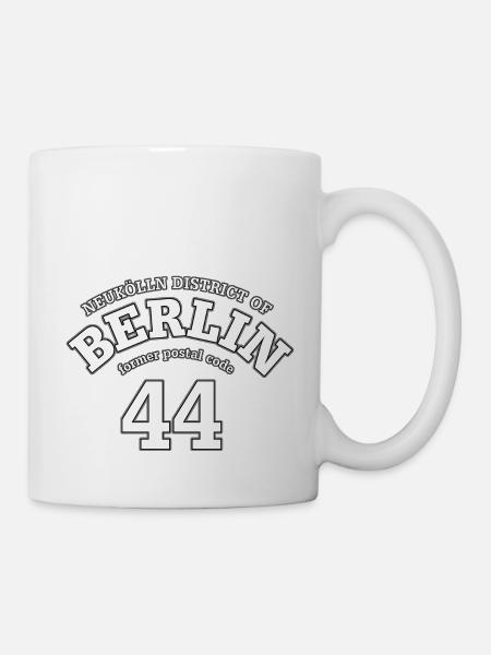 Neukölln Berlin 44 weisser Druck - Tasse - Weiß
