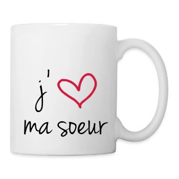 ich liebe meine Schwester - Tasse - Weiß - Rechts