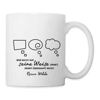 Denken - Gedanken - Hirn - Brain - Zitat - 1C - Tasse - Weiß - Rechts