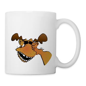 Elch mit Sonnenbrille - Tasse - Weiß - Rechts