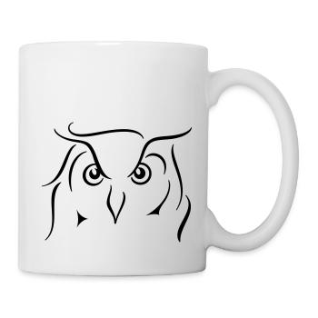 Eagle owl - line drawing gift idea gift - Mug - white - Right