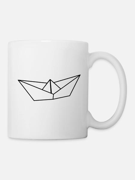 Paper Boat Sailboat - Mug - white
