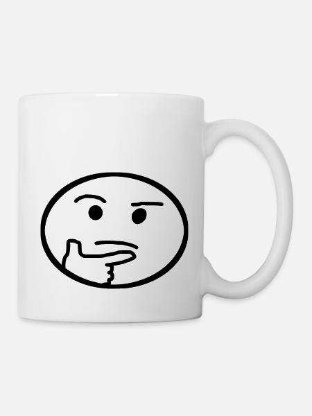 , Emoji, Thoughtful - Mug - white