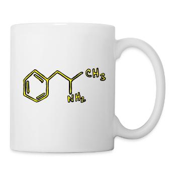 Amphetamin Strukturformel Chemie - Tasse - Weiß - Rechts