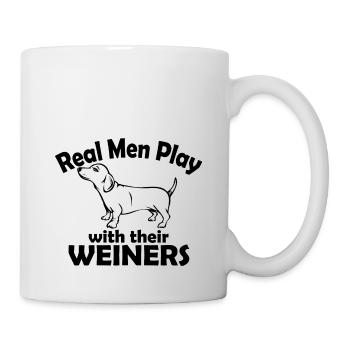 06 real men play with their weiners copy - Mug - white - Right