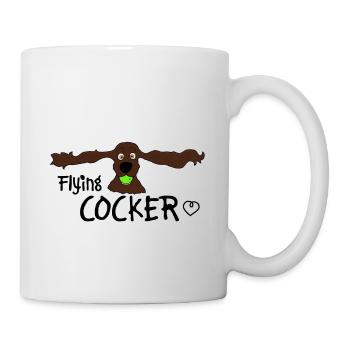 Cocker Spaniel Cute Flying Cocker - Tasse - Weiß - Rechts