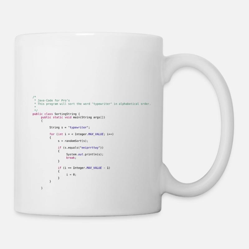code Java drôle pour trier - Mug blanc - blanc