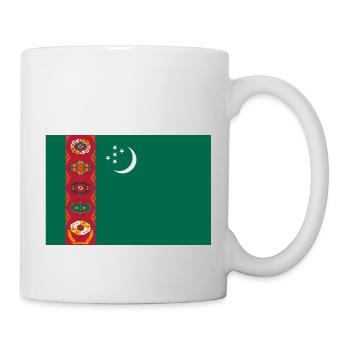 Turkmenistan Flagge - Tasse - Weiß - Rechts