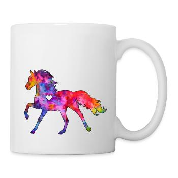 Cheval avec coeur - Mug blanc - blanc - Droite