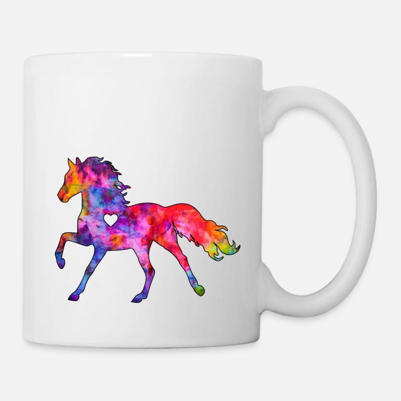Cheval avec coeur - Mug blanc - blanc