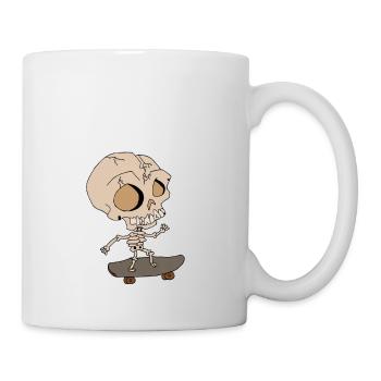 Skateboard skeleton - Mug - white - Right