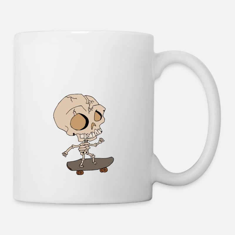 Skateboard Skelett - Tasse - Weiß