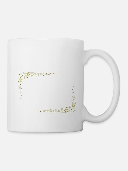 Sternrahmen Gold - Tasse - Weiß
