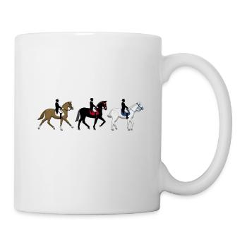 Drei Dressur - Tasse - Weiß - Rechts