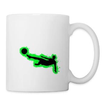 Silhouette Football Green and Black Outline - Mug - white - Right