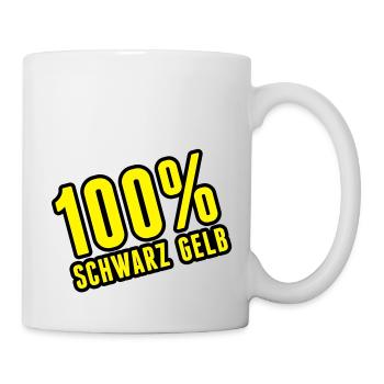 100_schwarz_gelb__f2 - Mug blanc - blanc - Droite
