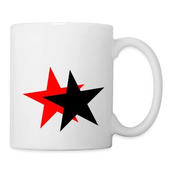 Sterne - schwarz rot - Tasse - Weiß - Rechts