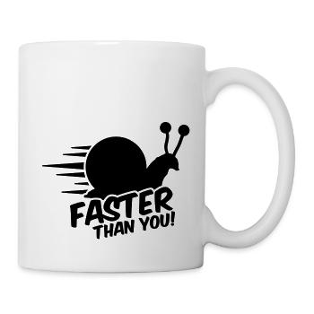 schnecke_faster_ts1 - Tasse - Weiß - Rechts