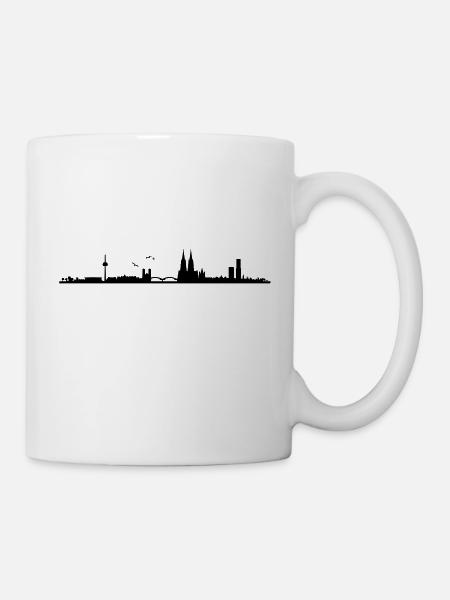 Skyline Köln Panorama - Tasse - Weiß