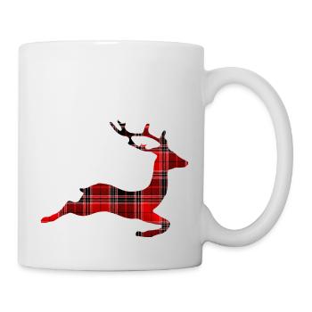 Deer in grid retro style Geschnkidee - Mug - white - Right