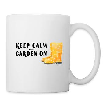 Gardez le calme et le jardin sur - Mug blanc - blanc - Droite
