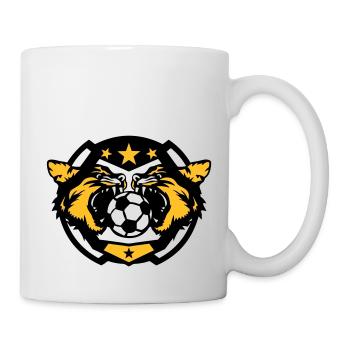 soccer foot cougar logo sport ballon - Mug blanc - blanc - Droite