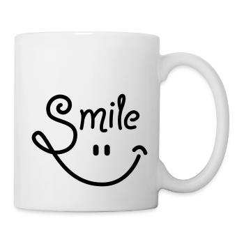 smile - smiley - smiling - lachen - Lachgesicht-1C - Tasse - Weiß - Rechts