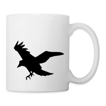 Rabe - Tasse - Weiß - Rechts
