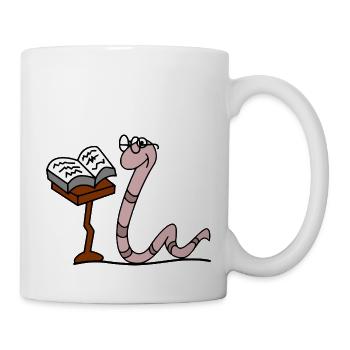 Ver à lunettes - Mug blanc - blanc - Droite