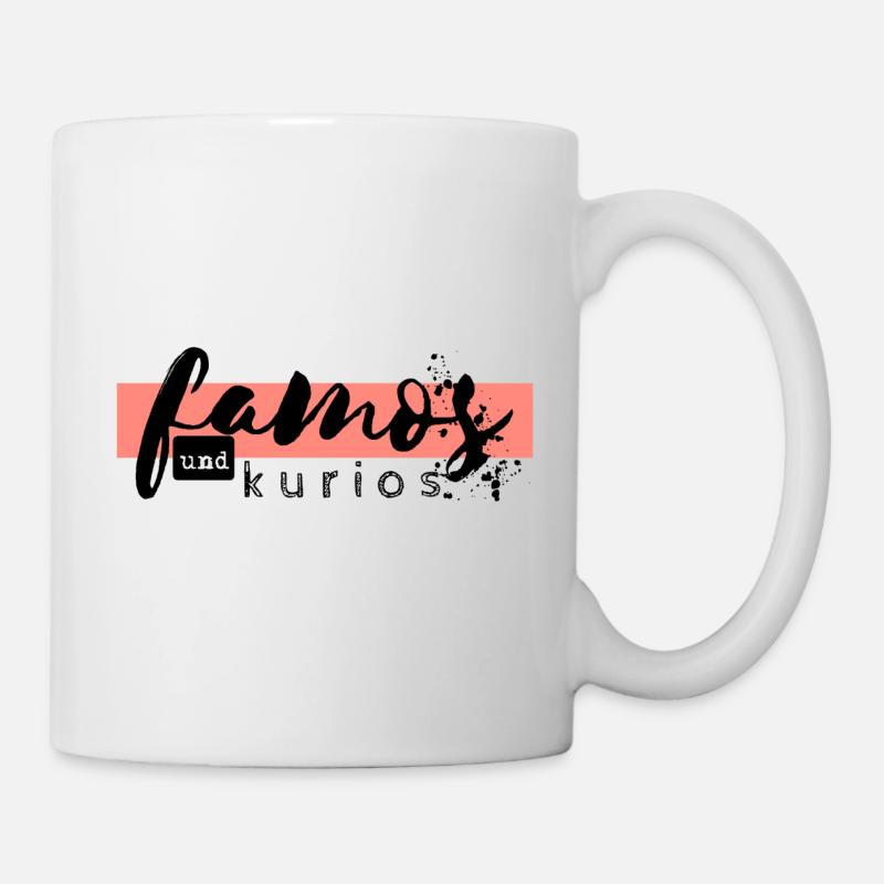 Logo famos und kurios rosa - Tasse - Weiß