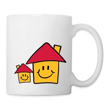 Süße Papa Mama Kind Haus Familie - Tasse - Weiß - Rechts