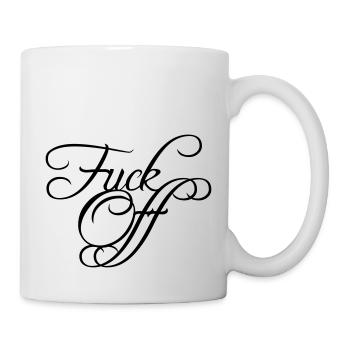 Fuck Off texte Edel - Mug blanc - blanc - Droite