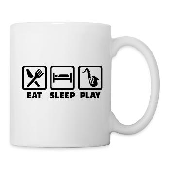 Eat Sleep Saxophone - Mug blanc - blanc - Droite