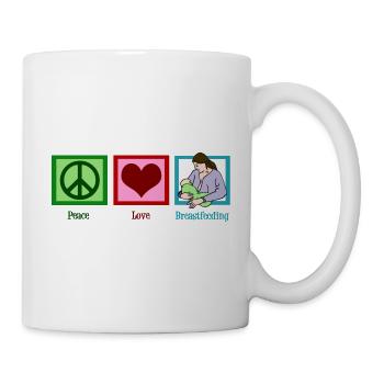 Peace Love Breastfeeding - Mug - white - Right