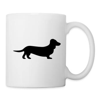 Chien: Teckel - Mug blanc - blanc - Droite