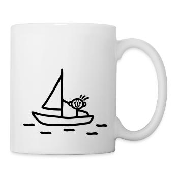 Strichmännchen segeln - Tasse - Weiß - Rechts
