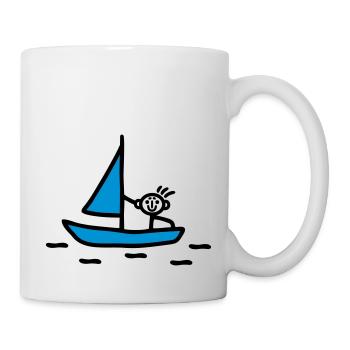 Stick figure sailing - V2 - Mug - white - Right