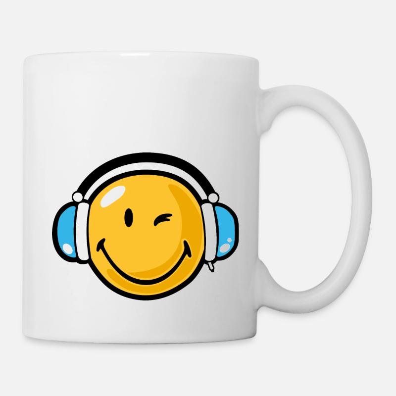 Smiley headphones - Mug blanc - blanc