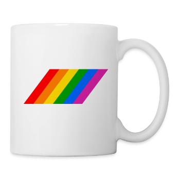 Drapeau arc-en-ciel en pente - Mug blanc - blanc - Droite